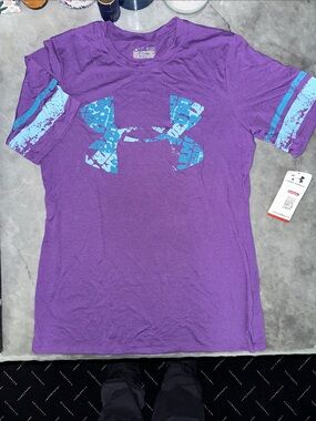 Under Armour Purple Tee with Blue Accent Logo